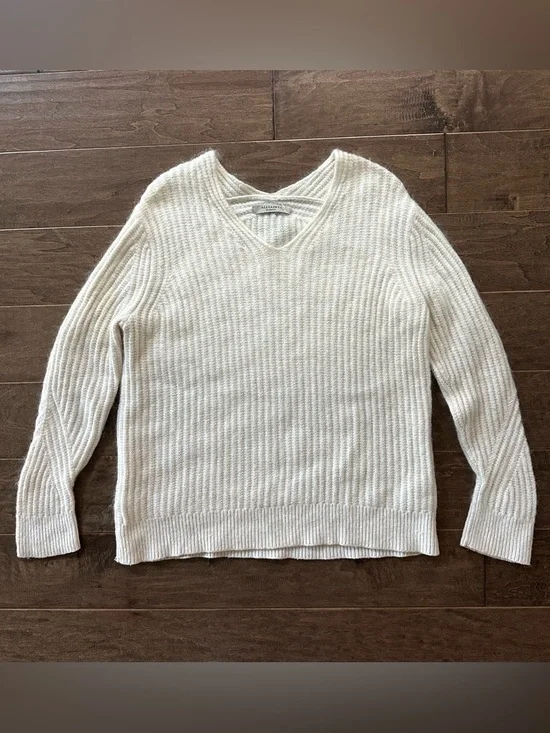 ALLSAINTS Ade V-Neck Sweater Mohair Cashmere Blend - Picture 2 of 10